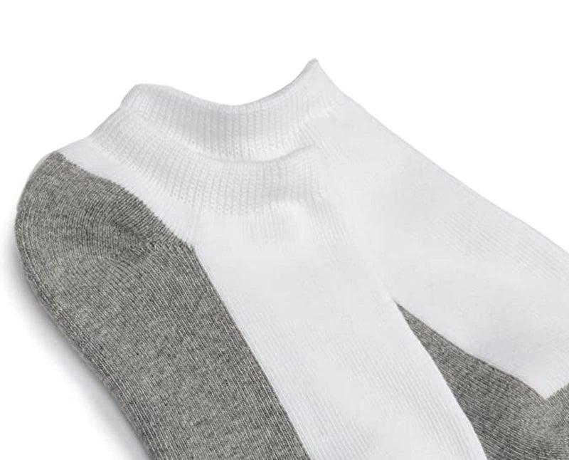 Jefferies Socks Big Boys' Seamless Toe Athletic Low Cut 6-pack, White/Grey, 8-9 - Image 2
